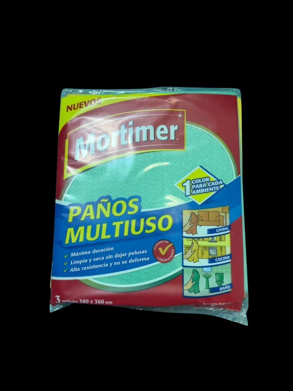 MORTIMER PAÑO MULTIUSO ABSORVENTE COLORES X 3 U. (20)